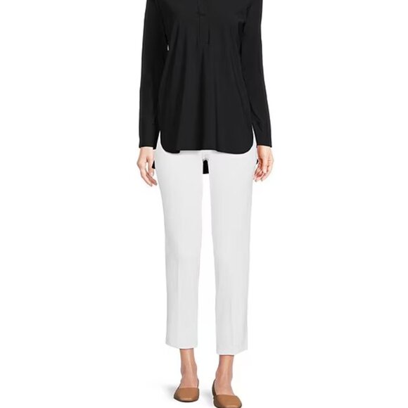 Jude Connally Lucia Ponte Knit Elastic Waistband Straight Pull-On Ankle Pants M - Picture 6 of 14